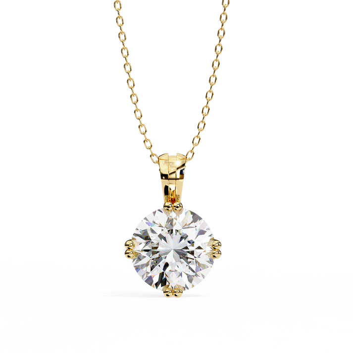 lab grown diamond | moissanite Jewellery Vesta Lab Grown Diamond OR Moissanite Pendant Yellow Gold 14K by Rabbito Jewels