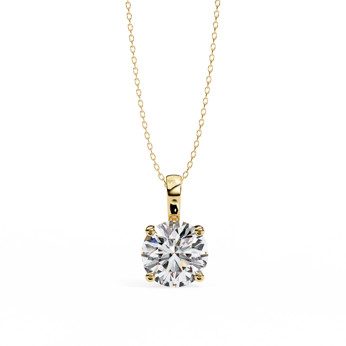 lab grown diamond | moissanite Jewellery Duo Lab Grown Diamond OR Moissanite Pendant Yellow Gold 18K by Rabbito Jewels