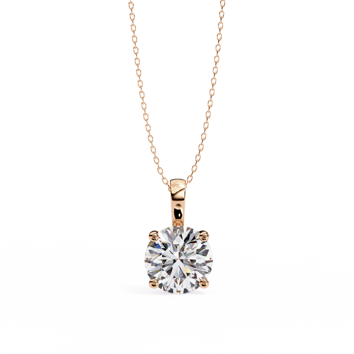 lab grown diamond | moissanite Jewellery Duo Lab Grown Diamond OR Moissanite Pendant Rose Gold 14K by Rabbito Jewels