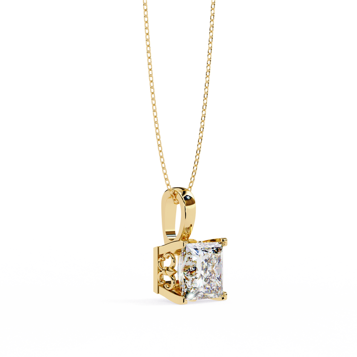 lab grown diamond | moissanite Jewellery Houston 2.62CT Princess Cut Lab Grown OR Moissanite Pendant by Rabbito Jewels