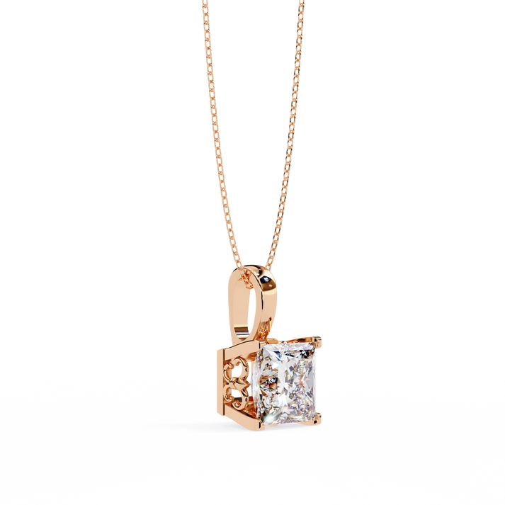 lab grown diamond | moissanite Jewellery Houston 2.62CT Princess Cut Lab Grown OR Moissanite Pendant by Rabbito Jewels