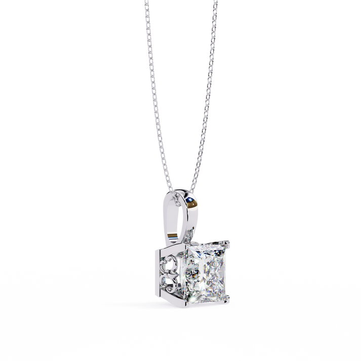 lab grown diamond | moissanite Jewellery Houston 2.62CT Princess Cut Lab Grown OR Moissanite Pendant by Rabbito Jewels