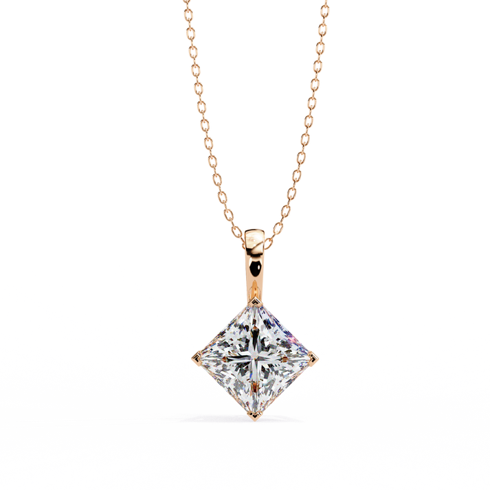 lab grown diamond | moissanite Jewellery Radiance Lab Grown Diamond OR Moissanite Pendant Rose Gold 18K by Rabbito Jewels