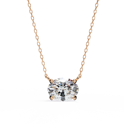lab grown diamond | moissanite Jewellery One Cosora Lab Grown Diamond OR Moissanite Pendant Rose Gold 18K by Rabbito Jewels