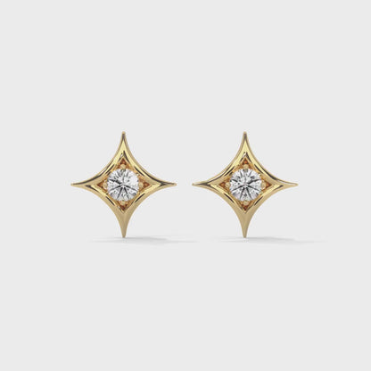 Cut Star Lab Grown Diamond OR Moissanite Earrings