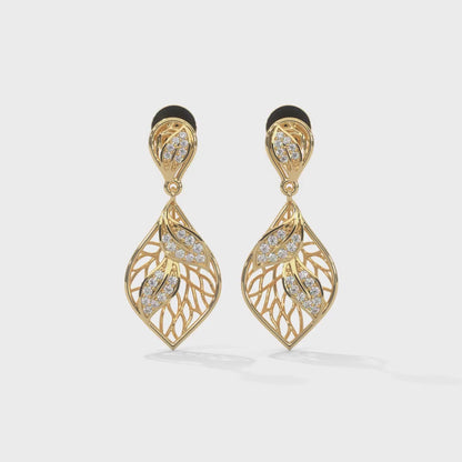 Tone Leaf Drop Earrings