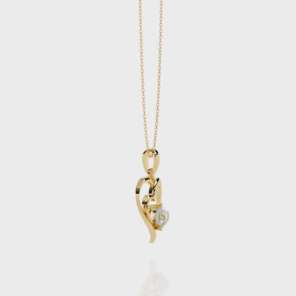 Stunning Heart Love Lab Grown Diamond OR Moissanite Pendant