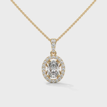 Classic Oval Diamond Pendant