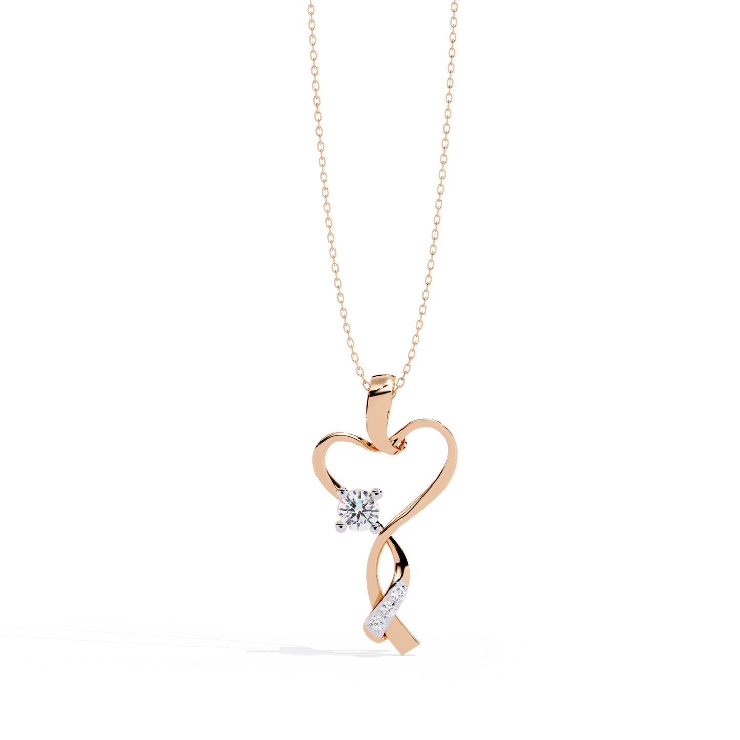 lab grown diamond | moissanite Jewellery Mecole Heart Lab Grown Diamond OR Moissanite Pendant Rose Gold 18K by Rabbito Jewels