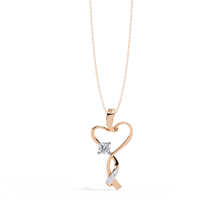 lab grown diamond | moissanite Jewellery Mecole Heart Lab Grown Diamond OR Moissanite Pendant Rose Gold 18K by Rabbito Jewels