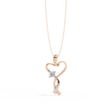 lab grown diamond | moissanite Jewellery Mecole Heart Lab Grown Diamond OR Moissanite Pendant Rose Gold 14K by Rabbito Jewels