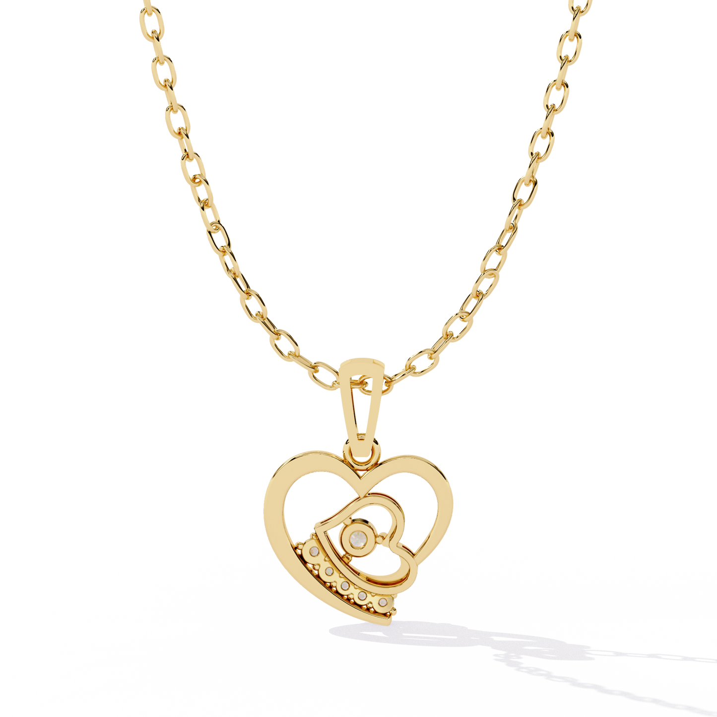 lab grown diamond | moissanite Jewellery Lover Heart Lab Grown Diamond OR Moissanite Pendant by Rabbito Jewels