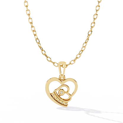 lab grown diamond | moissanite Jewellery Lover Heart Lab Grown Diamond OR Moissanite Pendant by Rabbito Jewels
