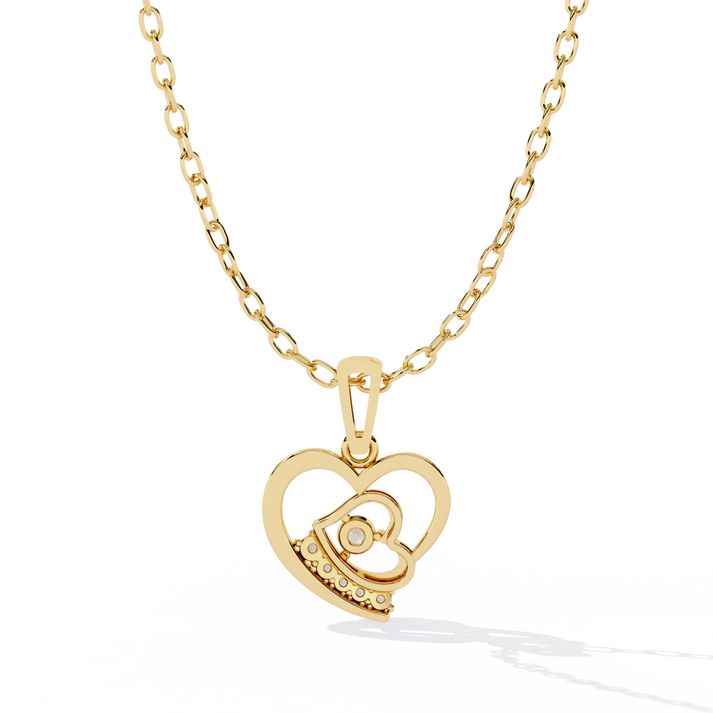 lab grown diamond | moissanite Jewellery Lover Heart Lab Grown Diamond OR Moissanite Pendant by Rabbito Jewels