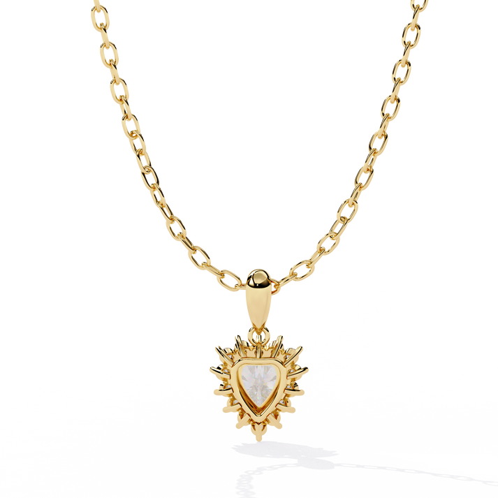 Shine Love Halo Pendant lab grown diamond and moissanite diamond by Rabbito Jewels