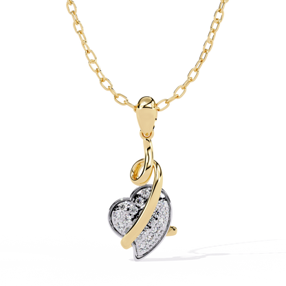 lab grown diamond | moissanite Jewellery Snack Heart Lab Grown Diamond OR Moissanite Pendant Yellow Gold 14K by Rabbito Jewels