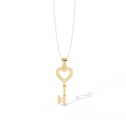 lab grown diamond | moissanite Jewellery Heart Key Lab Grown Diamond OR Moissanite Pendant by Rabbito Jewels