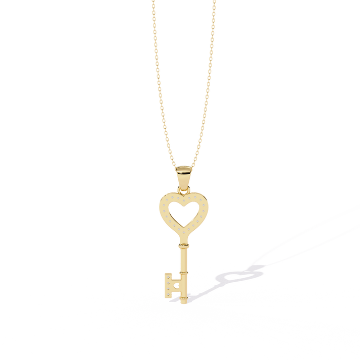 lab grown diamond | moissanite Jewellery Heart Key Lab Grown Diamond OR Moissanite Pendant by Rabbito Jewels