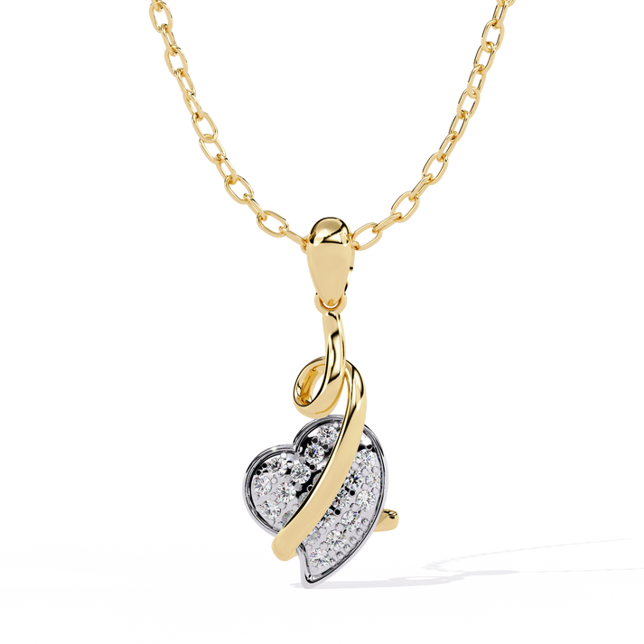 lab grown diamond | moissanite Jewellery Snack Heart Lab Grown Diamond OR Moissanite Pendant Yellow Gold 18K by Rabbito Jewels