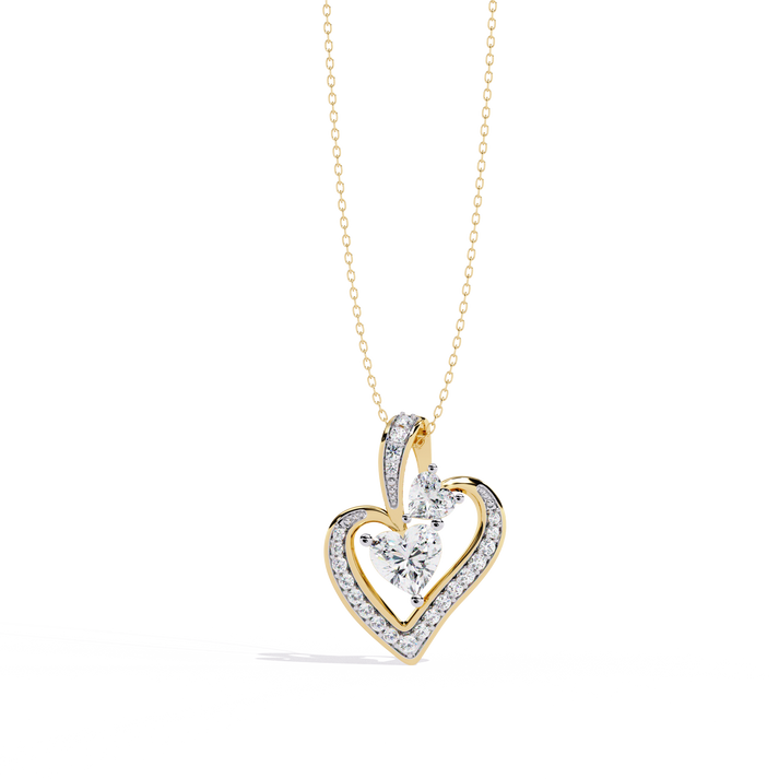 lab grown diamond | moissanite Jewellery Chimes Lab Grown Diamond OR Moissanite Pendant Yellow Gold 14K by Rabbito Jewels