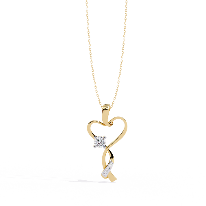 lab grown diamond | moissanite Jewellery Mecole Heart Lab Grown Diamond OR Moissanite Pendant Yellow Gold 18K by Rabbito Jewels
