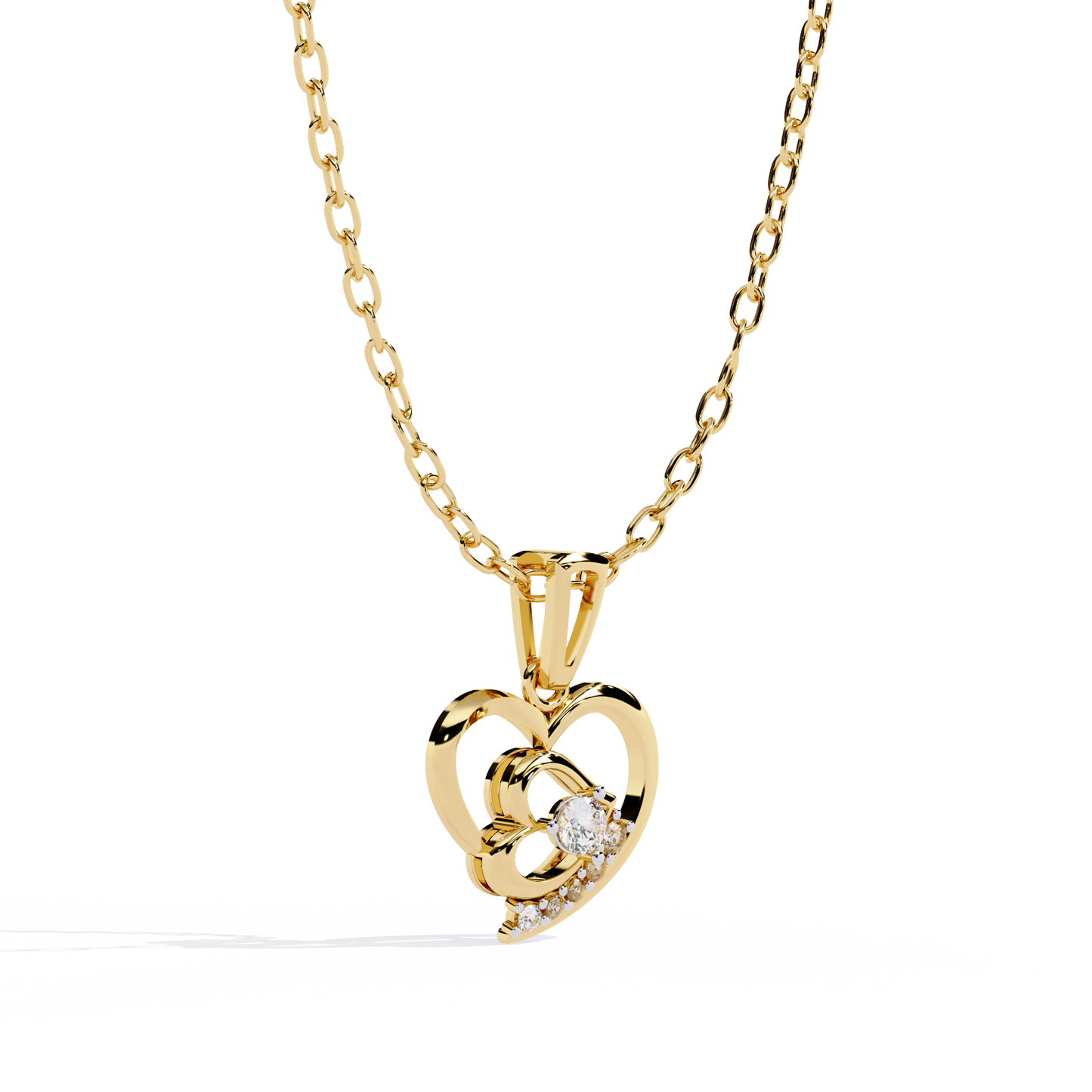 lab grown diamond | moissanite Jewellery Lover Heart Lab Grown Diamond OR Moissanite Pendant by Rabbito Jewels