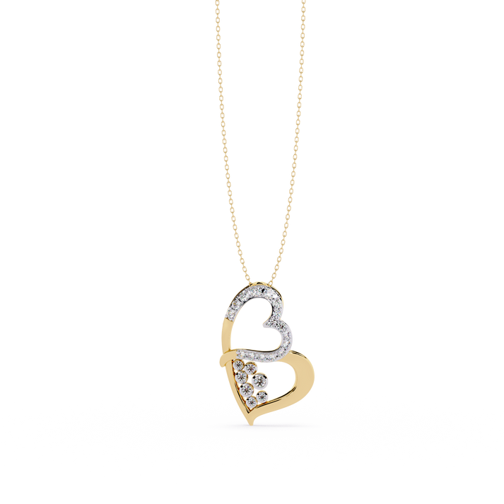 lab grown diamond | moissanite Jewellery Slanting Lab Grown Diamond OR Moissanite Pendant Yellow Gold 14K by Rabbito Jewels