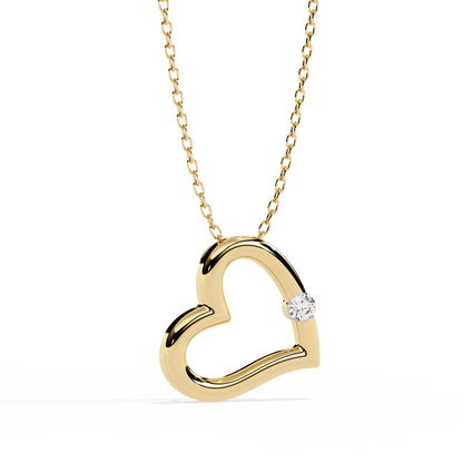 lab grown diamond | moissanite Jewellery Moon Heart Lab Grown Diamond OR Moissanite Pendant by Rabbito Jewels
