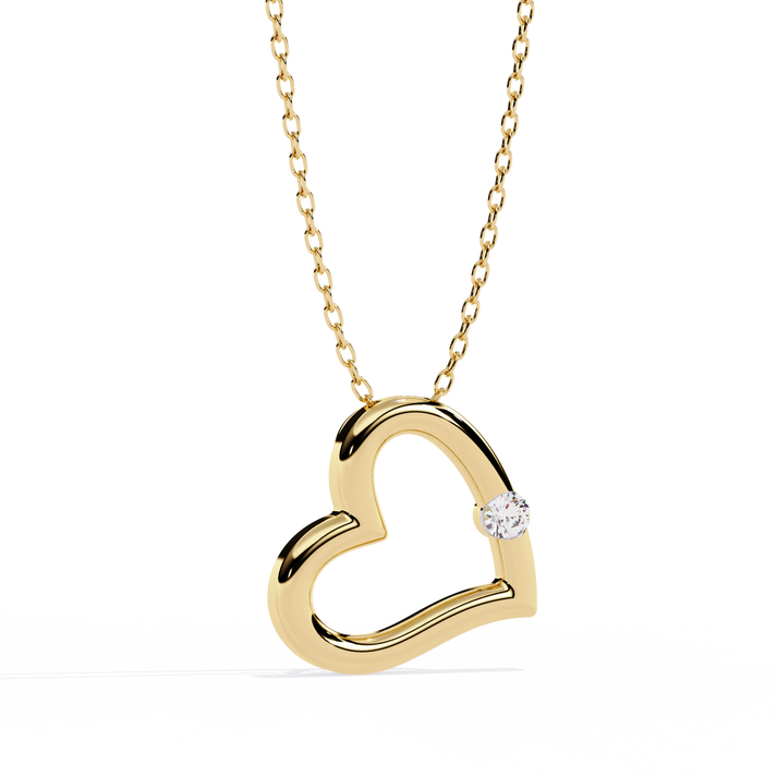 lab grown diamond | moissanite Jewellery Moon Heart Lab Grown Diamond OR Moissanite Pendant by Rabbito Jewels