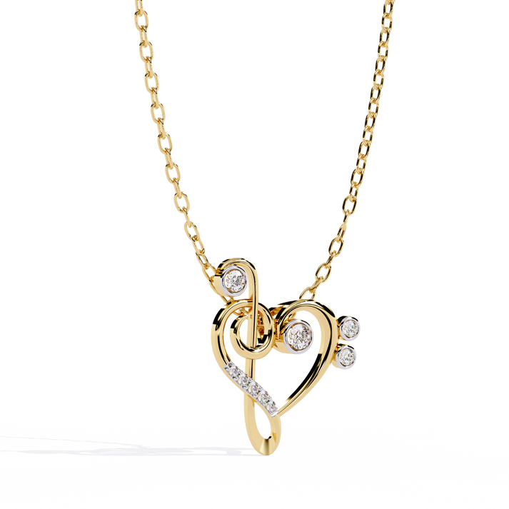 lab grown diamond | moissanite Jewellery Wavy Music Lab Grown Diamond OR Moissanite Pendant by Rabbito Jewels