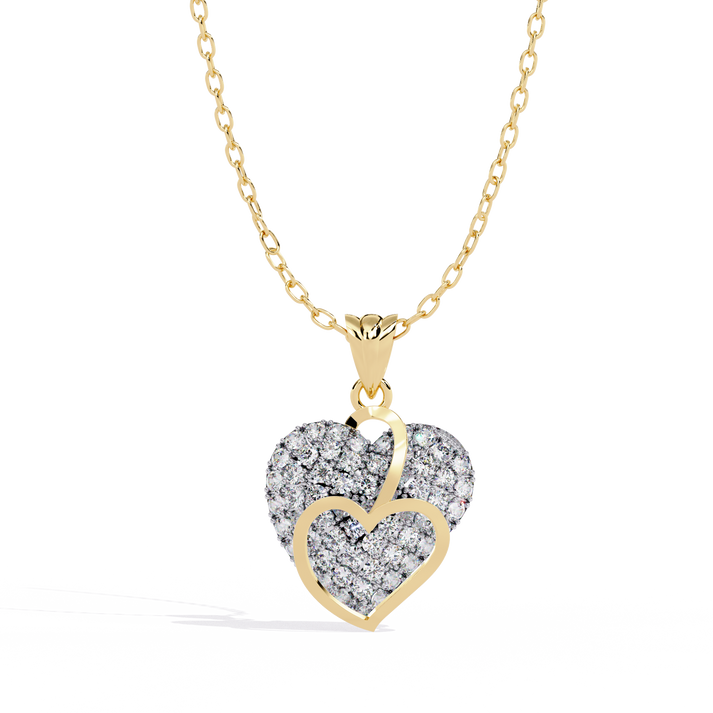 lab grown diamond | moissanite Jewellery Net Heart Lab Grown Diamond OR Moissanite Pendant Yellow Gold 18K by Rabbito Jewels