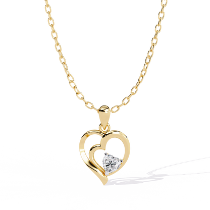 lab grown diamond | moissanite Jewellery Stunning Heart Love Lab Grown Diamond OR Moissanite Pendant Yellow Gold 14K by Rabbito Jewels