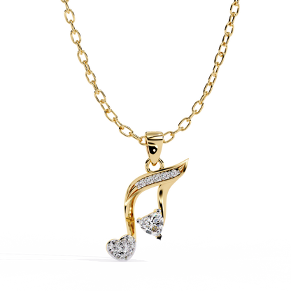 lab grown diamond | moissanite Jewellery Music Star Lab Grown Diamond OR Moissanite Pendant Yellow Gold 18K by Rabbito Jewels