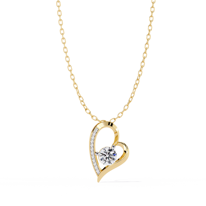 lab grown diamond | moissanite Jewellery Balloon Heart Lab Grown Diamond OR Moissanite Pendant Yellow Gold 14K by Rabbito Jewels