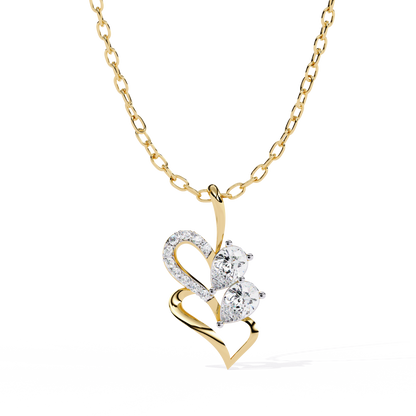lab grown diamond | moissanite Jewellery Prince Leaf Lab Grown Diamond OR Moissanite Pendant Yellow Gold 14K by Rabbito Jewels