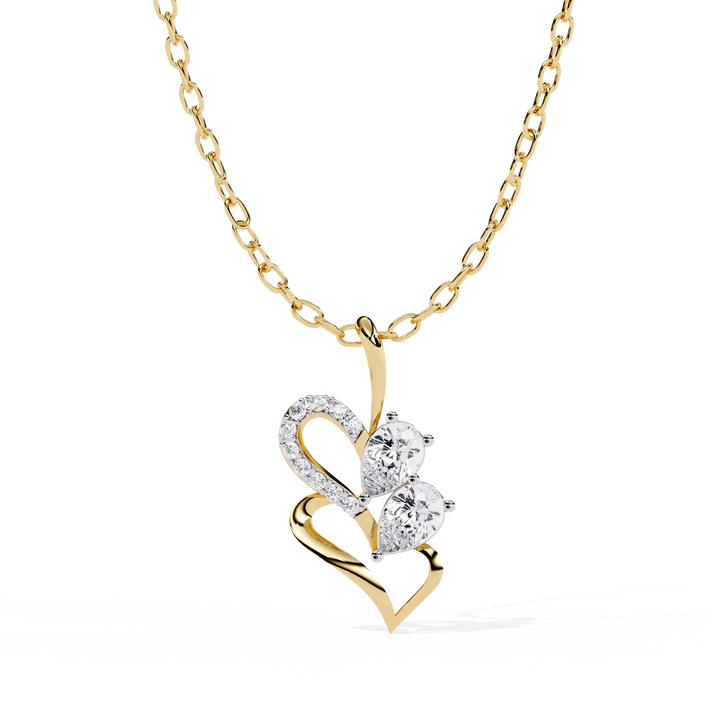 lab grown diamond | moissanite Jewellery Prince Leaf Lab Grown Diamond OR Moissanite Pendant Yellow Gold 14K by Rabbito Jewels