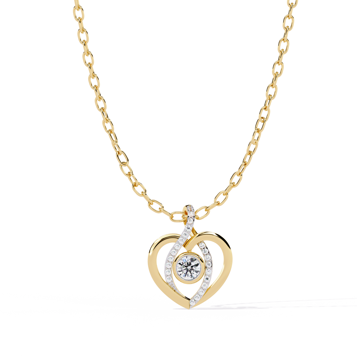 lab grown diamond | moissanite Jewellery Ice Heart Lab Grown Diamond OR Moissanite Pendant Yellow Gold 18K by Rabbito Jewels