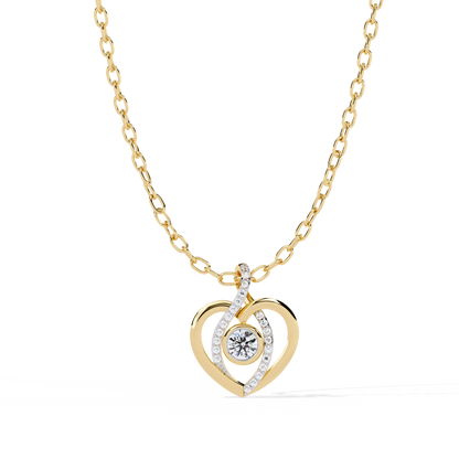 lab grown diamond | moissanite Jewellery Ice Heart Lab Grown Diamond OR Moissanite Pendant Yellow Gold 18K by Rabbito Jewels