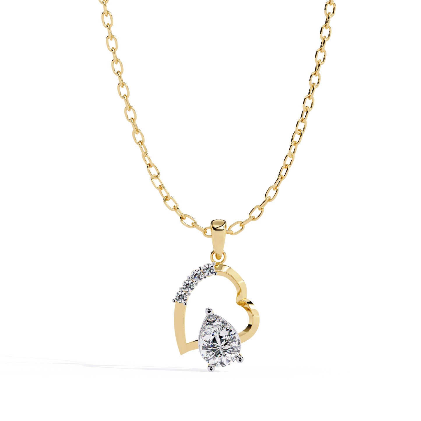 lab grown diamond | moissanite Jewellery Gracy Love Lab Grown Diamond OR Moissanite Pendant Yellow Gold 14K by Rabbito Jewels