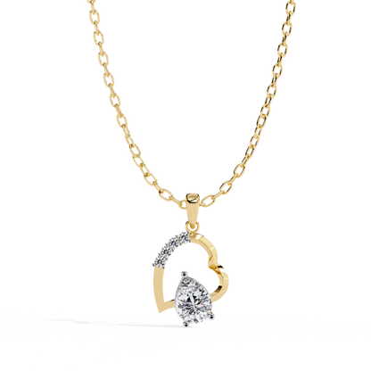 lab grown diamond | moissanite Jewellery Gracy Love Lab Grown Diamond OR Moissanite Pendant Yellow Gold 14K by Rabbito Jewels