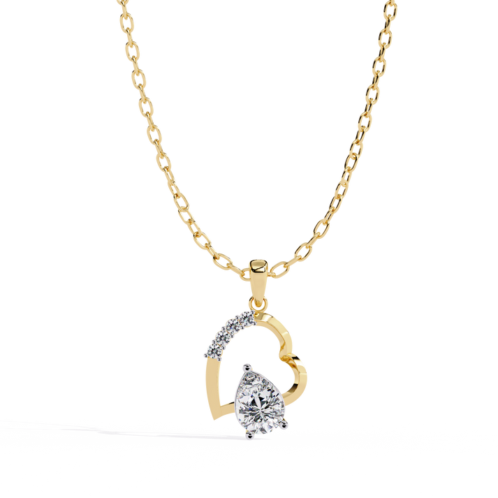 lab grown diamond | moissanite Jewellery Gracy Love Lab Grown Diamond OR Moissanite Pendant Yellow Gold 14K by Rabbito Jewels