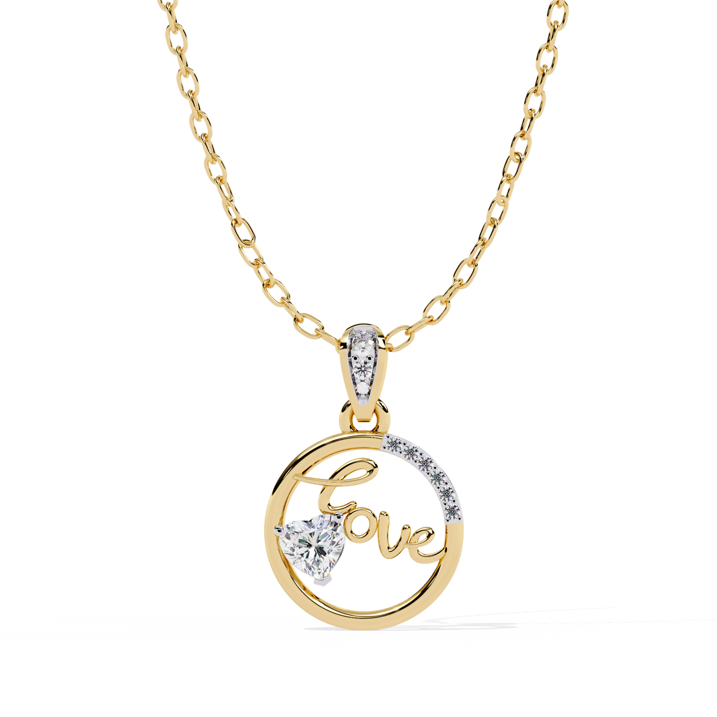 lab grown diamond | moissanite Jewellery Dotsun Love Lab Grown Diamond OR Moissanite Pendant Yellow Gold 18K by Rabbito Jewels