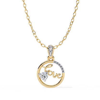 lab grown diamond | moissanite Jewellery Dotsun Love Lab Grown Diamond OR Moissanite Pendant Yellow Gold 18K by Rabbito Jewels