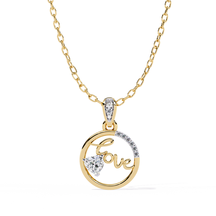lab grown diamond | moissanite Jewellery Dotsun Love Lab Grown Diamond OR Moissanite Pendant Yellow Gold 18K by Rabbito Jewels