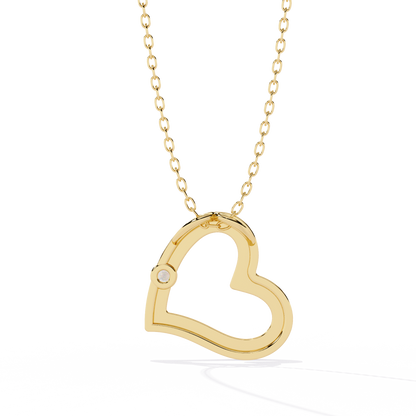 lab grown diamond | moissanite Jewellery Moon Heart Lab Grown Diamond OR Moissanite Pendant by Rabbito Jewels