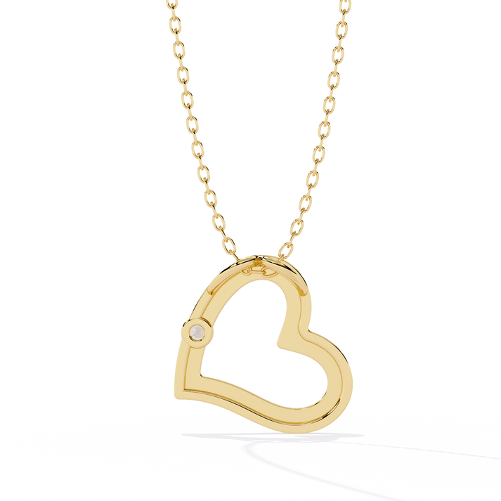 lab grown diamond | moissanite Jewellery Moon Heart Lab Grown Diamond OR Moissanite Pendant by Rabbito Jewels